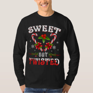Camiseta Candy Cane Sweet, Mas Feliz Natal Engraçado