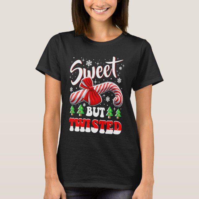Camiseta Candy Cane Sweet Mas Twisted Christmas (Frente)