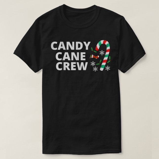 Camiseta Candy Canes Crew Vedante De Natal Que Combina Com  (Frente do Design)