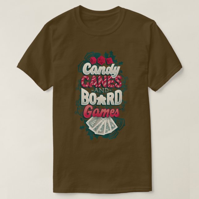 Camiseta Candy Canes e Jogos Conselhos de Natal (Frente do Design)
