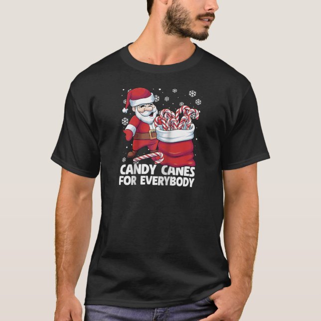 Camiseta Candy Canes For Everybody Santa Christmas Candy Ca (Frente)