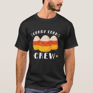 Camiseta Candy Corn Crew Halloween Homens Mulheres Amigos