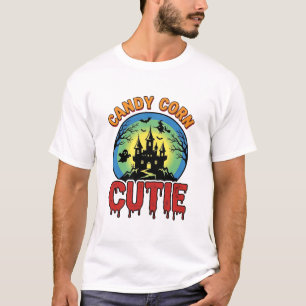 Camiseta Candy Corn Cutie Design de Castelo de Halloween Vi