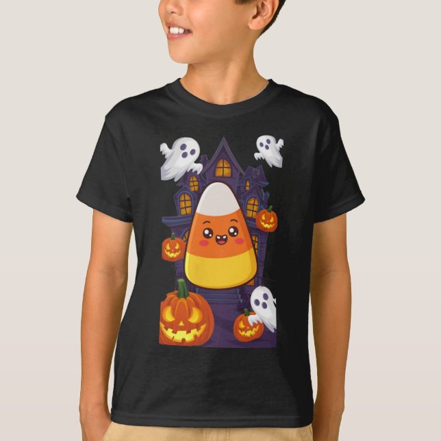 Camiseta Candy Corn Halloween Costume (Frente)