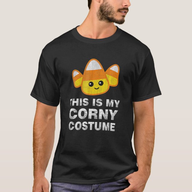 Camiseta Candy Corn Halloween Meninos Preguiçosos Mulheres  (Frente)
