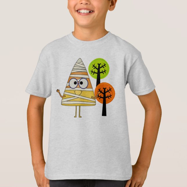 Camiseta Candy Corn Mummy Halloween (Frente)