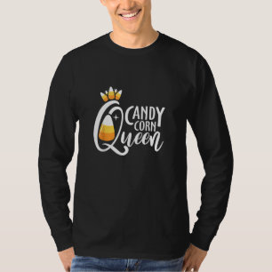 Camiseta Candy Corn Queen Dia de as Bruxas engraçado Costum