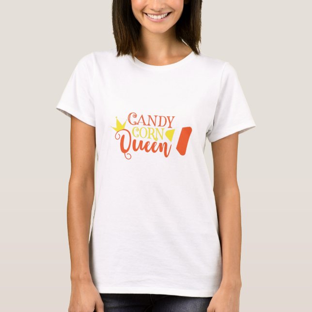 Camiseta Candy Corn Queen Funny Cute Halloween (Frente)