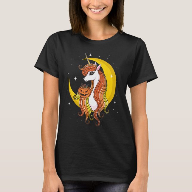 Camiseta Candy Corn Unicorn no Dia das Bruxas (Frente)