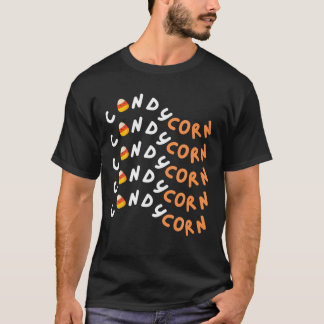 Camiseta Candy Corn Wavy Cute Festa de Halloween Adulto