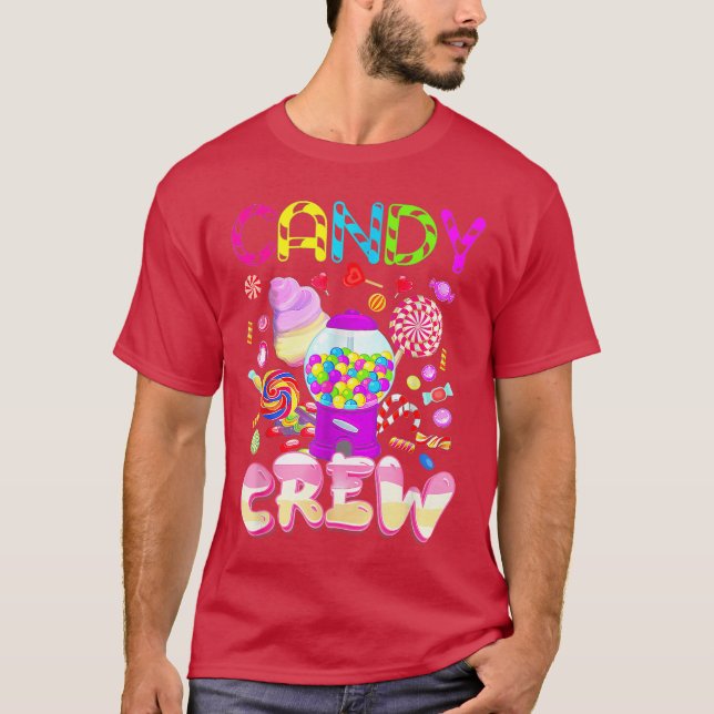 Camiseta Candy Crew Costume Halloween Kids Boy Girls Sweet  (Frente)