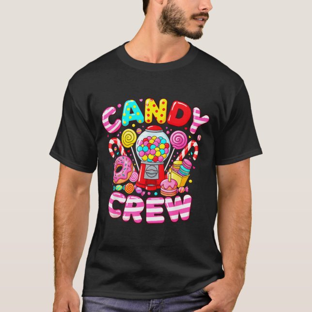 Camiseta Candy Crew Matching Group Colorful Sweets Party  (Frente)
