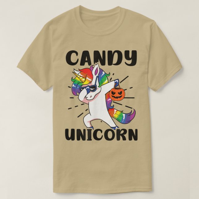 Camiseta Candy Design Halloween Unicorn (Frente do Design)
