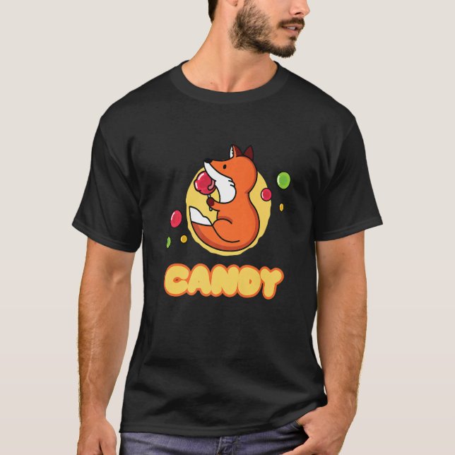Camiseta Candy Fox Candy Lollipop Sweets Premium (Frente)