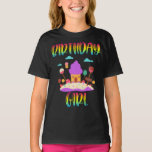 Camiseta Candy Land Birthday Garota Colorido Pastel<br><div class="desc">Presente perfeito para aniversário,  família,  amigos. Festa de Tema do Candy</div>