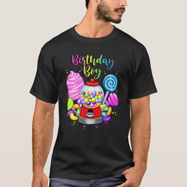 Camiseta Candy Machine Birthday Boy Candyland Party Sweet M (Frente)