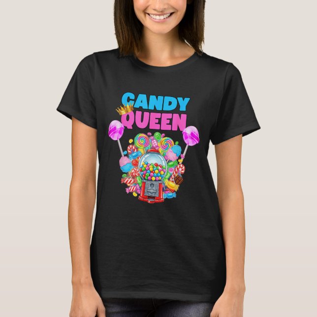 Camiseta Candy Queen Shirt Funny Lollip Candy Lover Humor  (Frente)