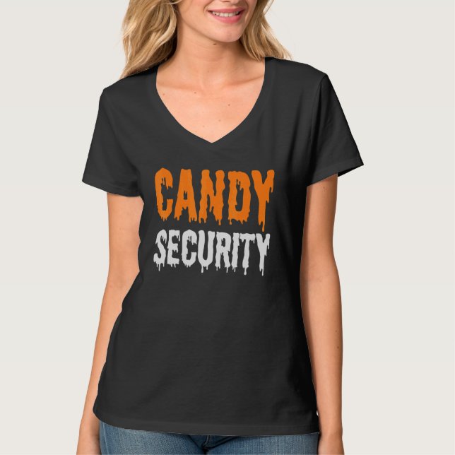 Camiseta Candy Security Mãe Pai Dia das Bruxas 1 (Frente)