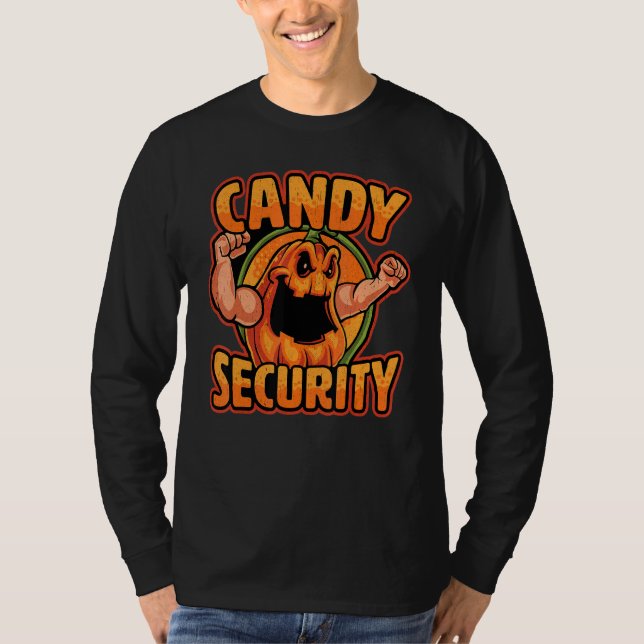 Camiseta Candy Security Mãe Pai Dia das Bruxas 2 (Frente)
