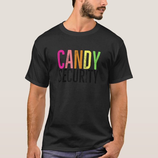 Camiseta Candy Security Último Minuto Figurino de Halloween (Frente)