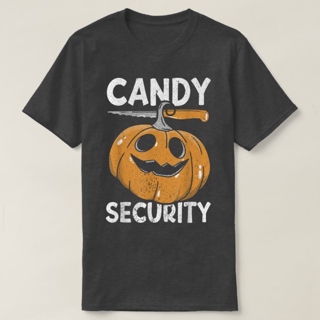 Camiseta Candy SecurityHalloween Roupa Dia de as Bruxas eng (Frente do Design)