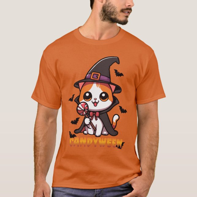 Camiseta candybetween - halloween brueen witcat (Frente)