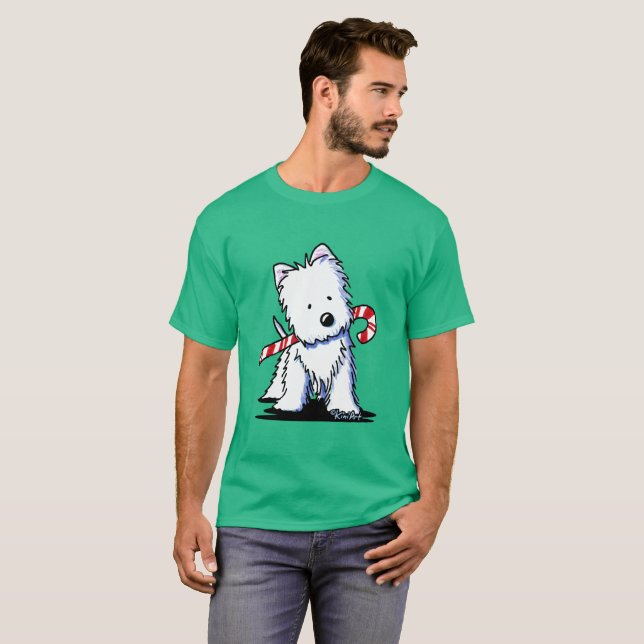 Camiseta Candycane Cutie Westie (Frente Completa)