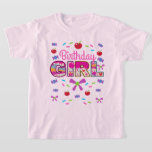 Camiseta Candyland Birthday Girl Chocolate<br><div class="desc">Comemore o aniversário com esta camiseta especial,  design personalizada</div>
