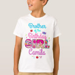Camiseta Candyland Brother of the Birthday Girl | pirulito<br><div class="desc">Comemore o aniversário com esta camiseta especial,  design personalizada</div>