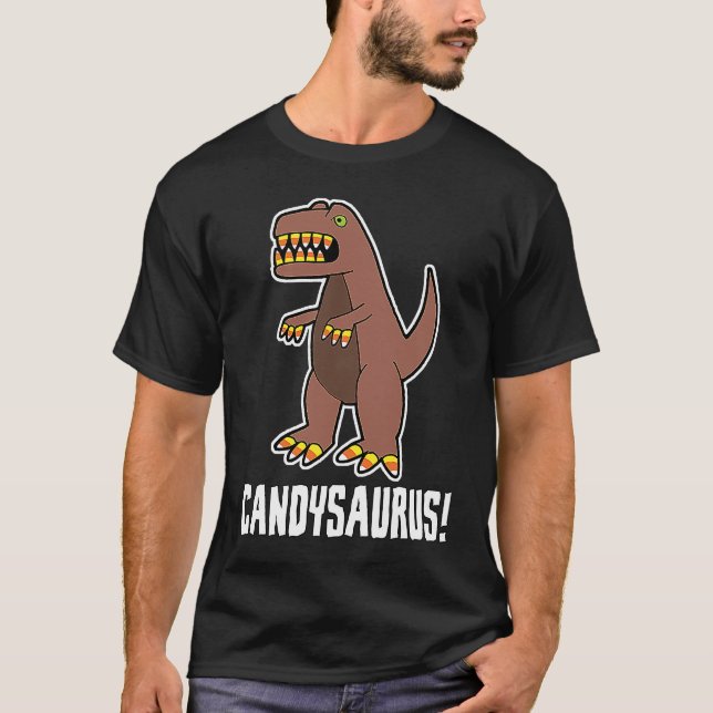 Camiseta Candysaurus Tyrannosaurus Rex Dinosaur Halloween C (Frente)