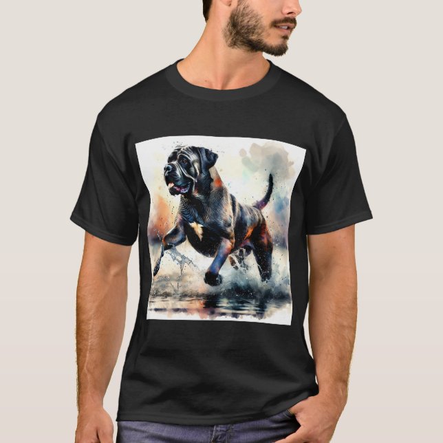 Camiseta Cane Corso de Cane, com uma aquarela (Frente)