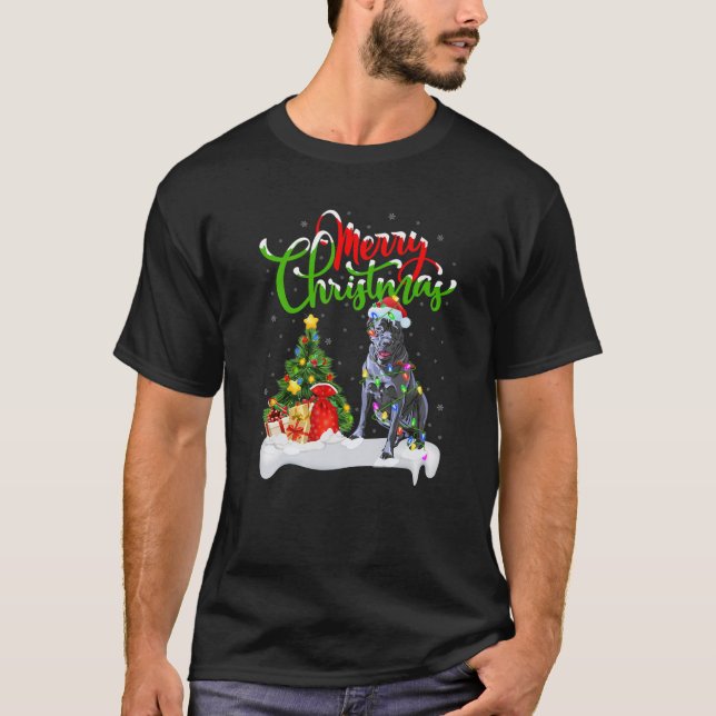 Camiseta Cane Corso Dog Lover Xmas Lighting Cane Corso Chri (Frente)