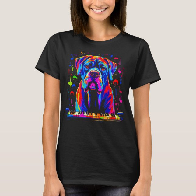 Camiseta Cane Corso Dog Pianist (Frente)