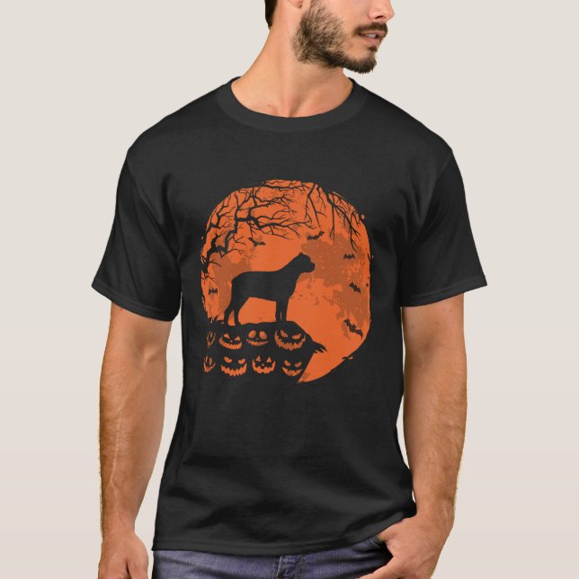 Camiseta Cane Corso E Moon Halloween Dog Lover Gift (Frente)