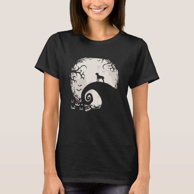 Camiseta Cane Corso E Moon Howl No Cão Da Floresta (Frente)