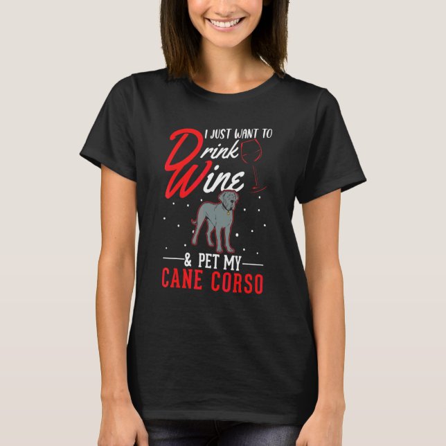 Camiseta Cane Corso E Vinho Moloss Italiano Cane Corso (Frente)