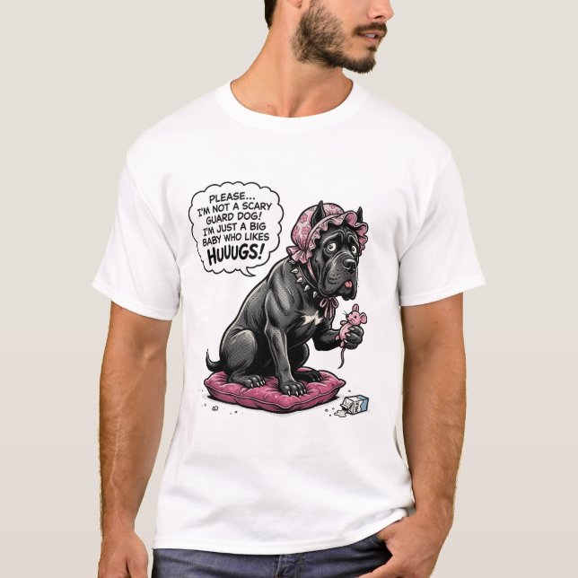 Camiseta Cane Corso Engraçado Espia (Frente)
