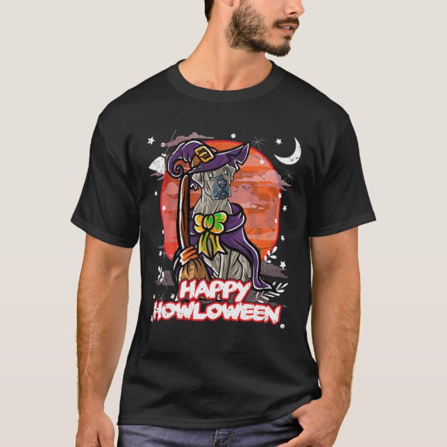 Camiseta Cane Corso Happy Halloween Bruxice Witume (Frente)