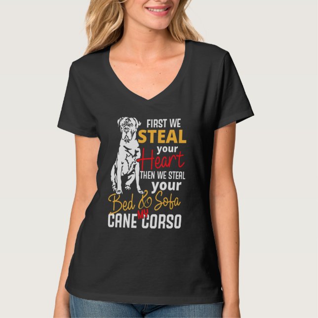Camiseta Cane Corso Heart Bed Sofa Dizendo (Frente)
