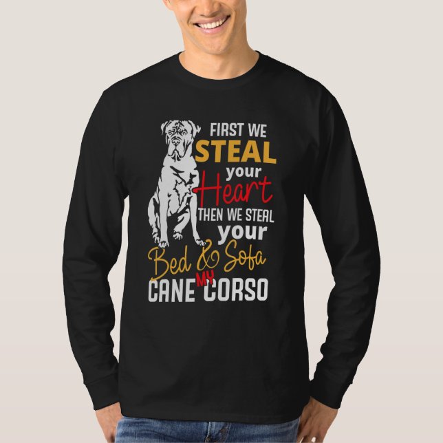 Camiseta Cane Corso Heart Bed Sofa Dizendo (Frente)
