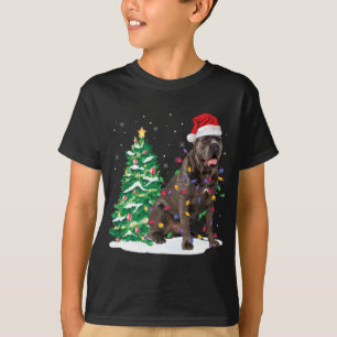 Camiseta Cane Corso Papais noeis de Luzes de Árvore de Nata