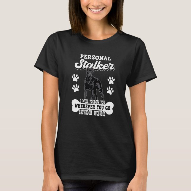 Camiseta Cane Corso Personal Stalker Dog Bath Bathroom Educ (Frente)
