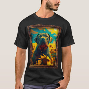 Camiseta Cane Corso Pintura Flor De Girassol Mãe Mulheres F