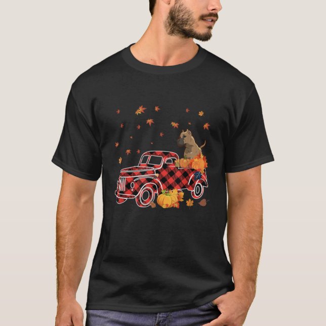 Camiseta Cane Corso Riding Leopard Plaid Truck Thanksgiving (Frente)