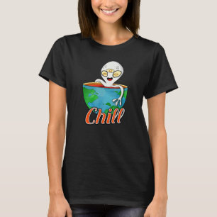 Camiseta Caneca de Alien Relaxando na Terra
