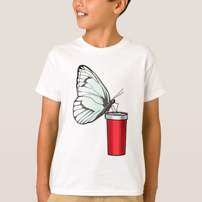 Camiseta Caneca de Bebendo borboleta (Frente)