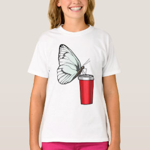 Camiseta Caneca de Bebendo borboleta