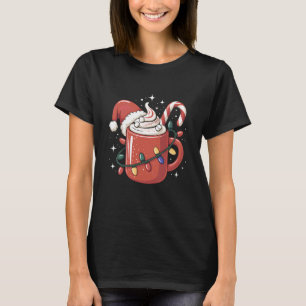 Camiseta Caneca de Cacau de Canequinha de Natal Luzes de Ch