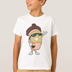 Camiseta Caneca de café com Óculos de Sol