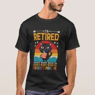 Camiseta Caneca de Café de Aposentadoria de Gato Retro Iu20
